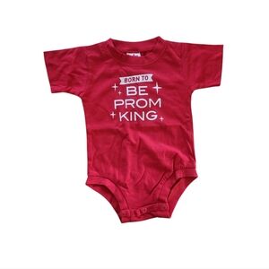 NEW Wry Baby "Born to be Prom King" Red Bodysuit - 0-6 Months